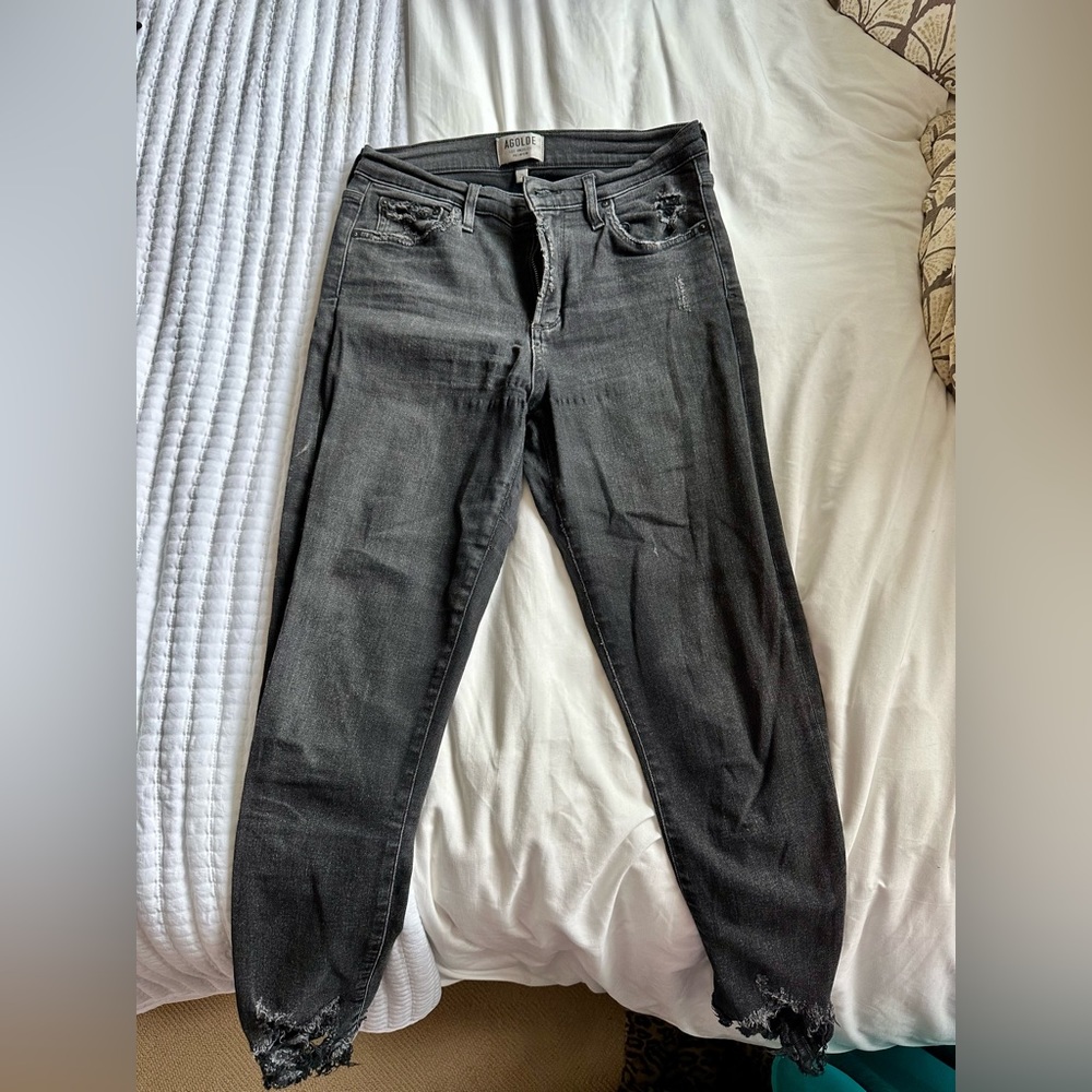 Agolde Cropped Black Denim Jeans